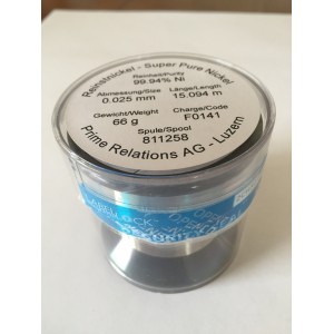 Nickel wire, 0.025mm (0.001in), 99.98% (metals basis)